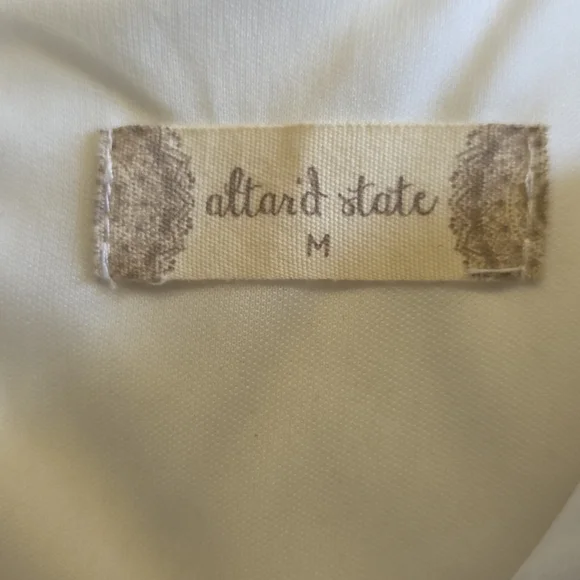 Altar’d State Embroidered Boho Maxi Dress White Floral Tiered Medium - Picture 7 of 13